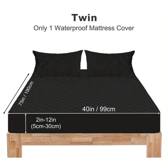 Lavish Cover Ultra Soft Waterproof Fitted Sheet, Washable Mattress Cover for Home, Hotel(Twin, Black)