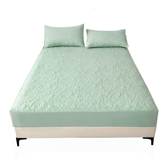 Lavish Cover Ultra Soft Waterproof Fitted Sheet with 2 Pillowcases, Washable Mattress Covers and Pillow Covers for Home Hotel, Twin, Light Green