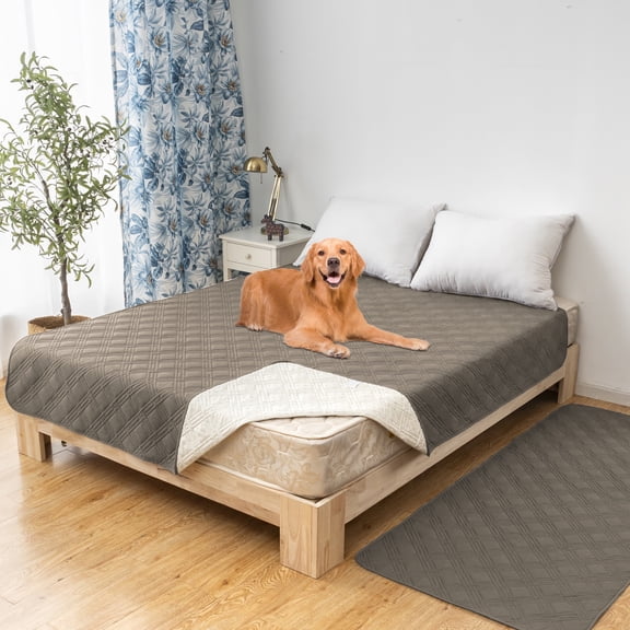 Y YUNHSOM Waterproof Dog Blanket Washable, Reversible Pet Couch Covers(52x82 In, Grayish Brown)
