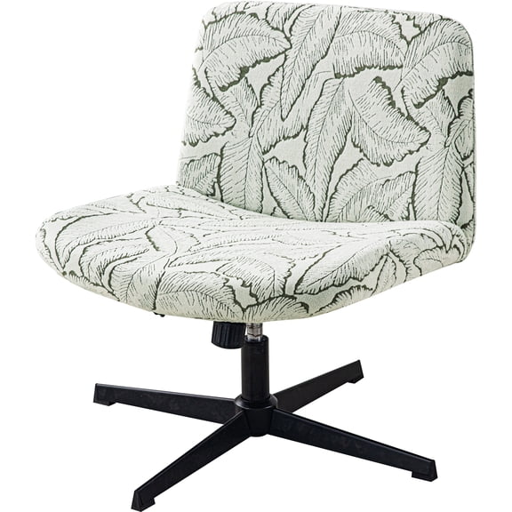 Y YUNHSOM Waterproof Palm Leaf Criss Cross Chair Cover, High-Stretch Flocked Fabric, Armless Office & Desk Chair Protector Against Stains and Wear(Army Green,Palm Leaf)