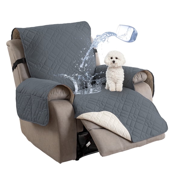 Y YUNHSOM Waterproof Stretch Recliner Chair Covers, Stable Washable Slipcovers Chair Protectors for Home, Kitchen, Office (Gray Blue,23 In)