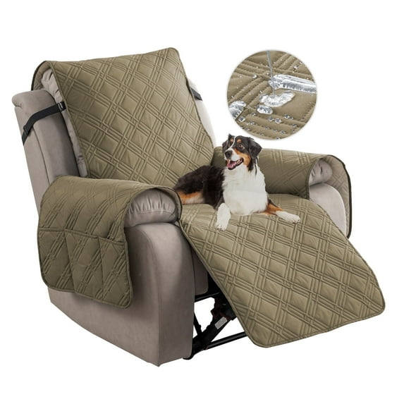 Lavish Cover Waterproof Stretch Recliner Chair Covers, Stable Washable Slipcovers Chair Protectors for Home, Kitchen, Office (Khaki,28IN)