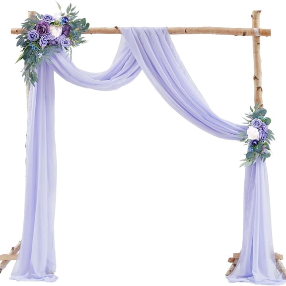 Y YUNHSOM Wedding Arch Draping Fabric, Organza Arch Drapes Chiffon Fabric Drapery Decorations for Easter Bridal Shower Backdrop Outdoor Party Arches Church Ceremony (29"*19 Ft)