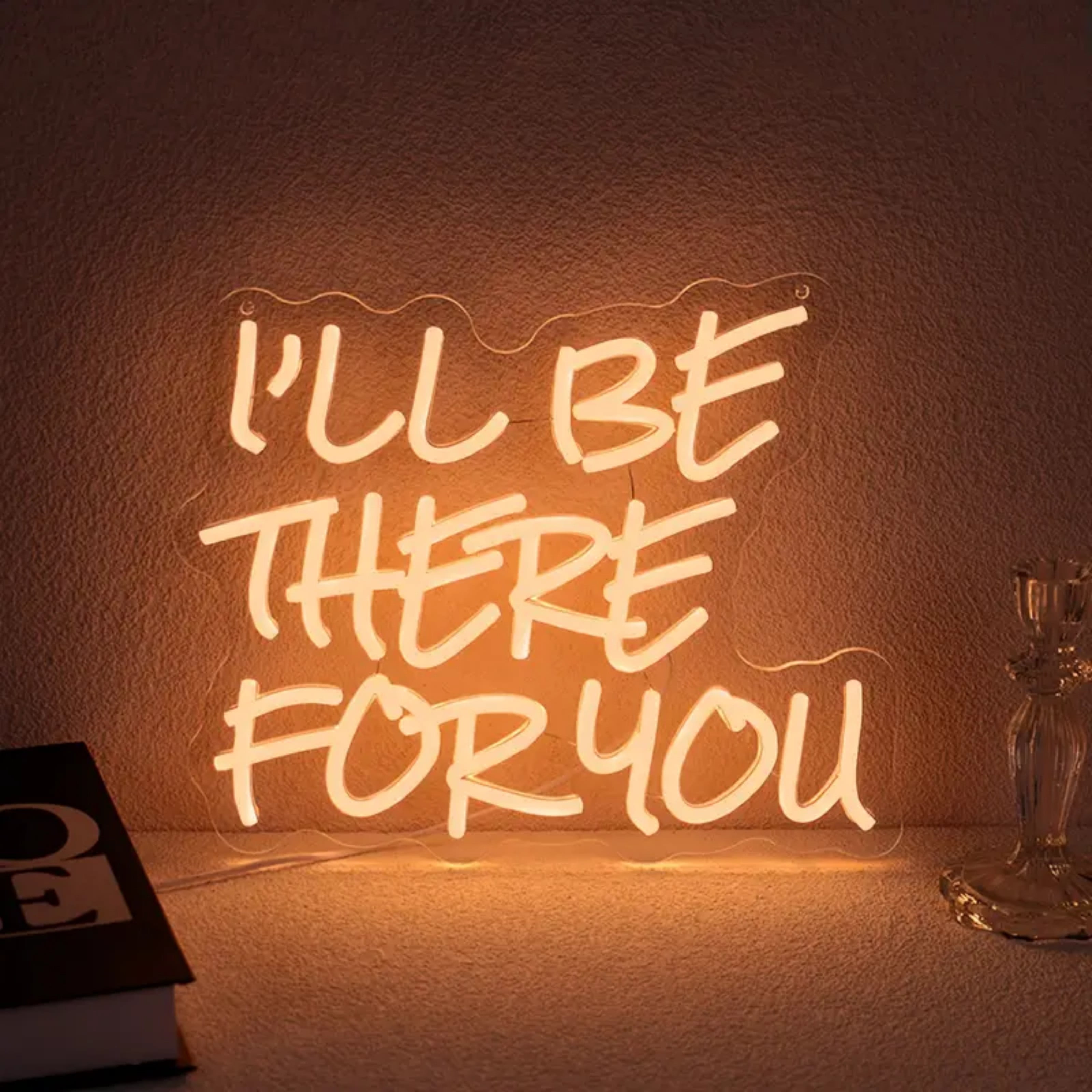 UPONRAY I'll Be There for You Neon Signs, 13"*10.6" Dimmable & USB-Powered LED Neon Light, Stylish Wall Decor as gifts for Valentine's Day, Lover, Family, Friend
