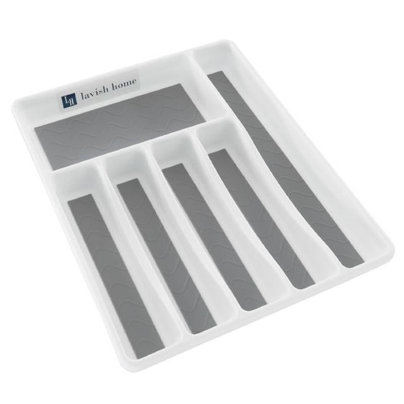 Lavish Home  1.75" Silverware Drawer Organizer with 6 Sections and Nonslip Tray - image 1 of 4