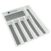 Lavish Home 1.75" Silverware Drawer Organizer with 6 Sections and Nonslip Tray