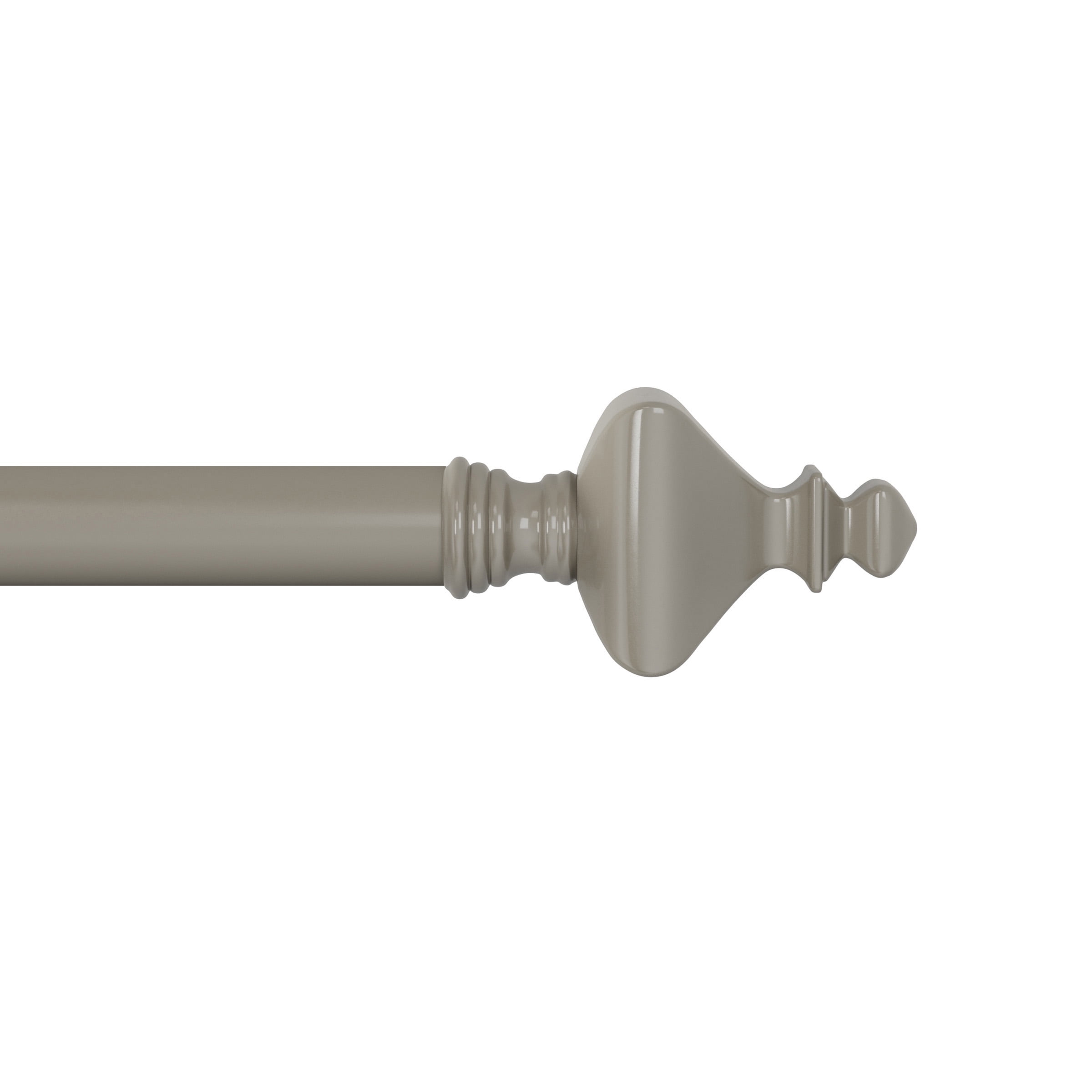Lavish Home 1-inch Curtain Rod with Turned Finials for Windows 48-84" (Pewter Gray)