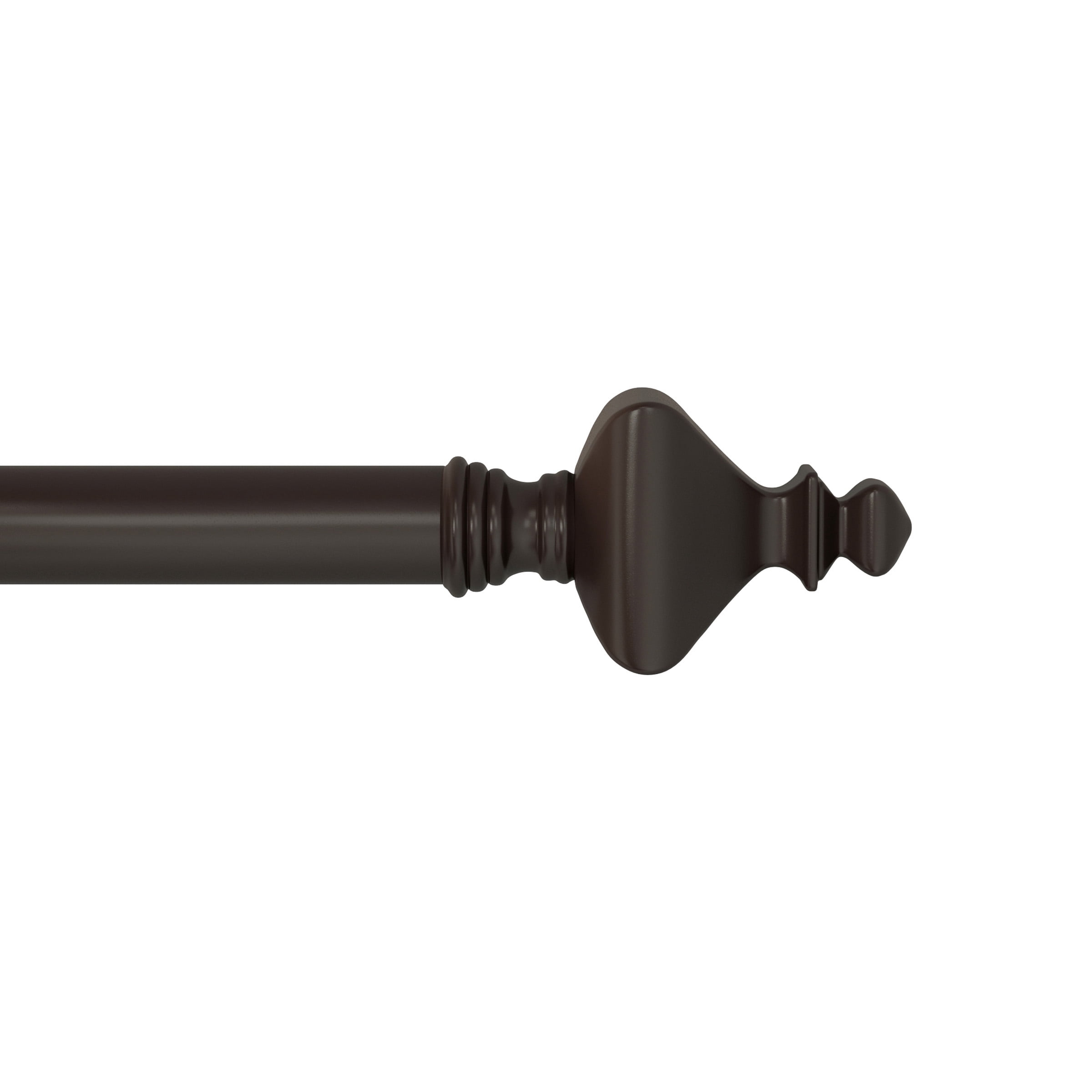 Lavish Home Adjustable 1-inch Curtain Rod with Turned Finials Bronze ...