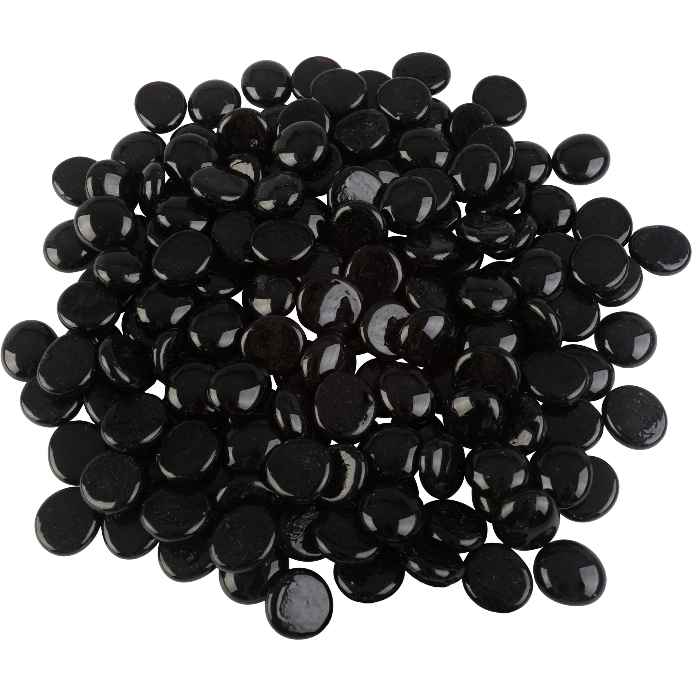 Lavish Home 10lbs Vase Filler Glass Beads - 3/4in Flat Marbles, Black