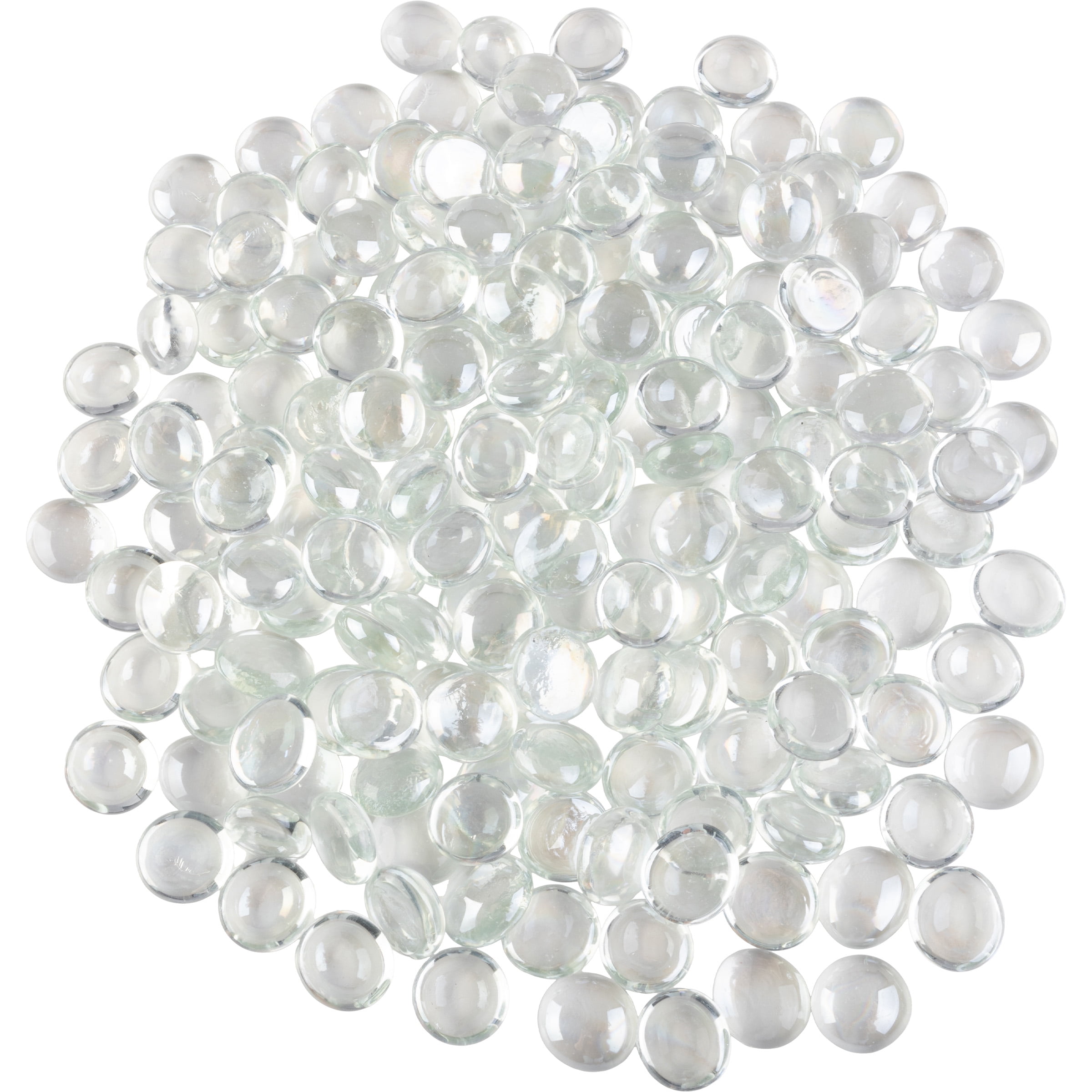 Lavish Home 10lbs Vase Filler Glass Beads - 3/4in Flat Marbles, Clear