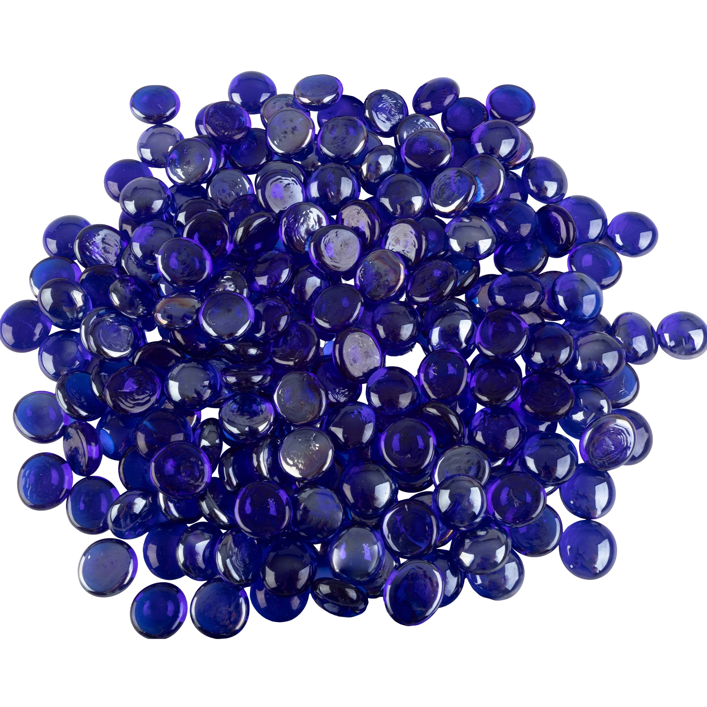 Lavish Home 10lbs Vase Filler Glass Beads - 3/4in Flat Marbles, Cobalt Blue, Adult