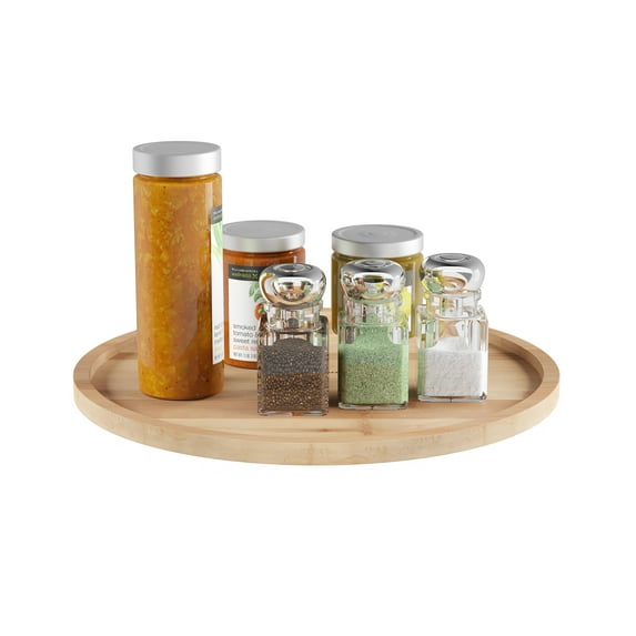Lavish Home 14-Inch Single-Tier Bamboo Lazy Susan (Natural Wood)