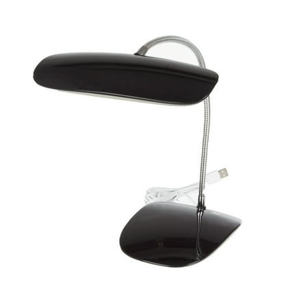 Lavish Home 18-inch Modern Touch-Activated LED Desk Lamp with USB Power Cord (Black)