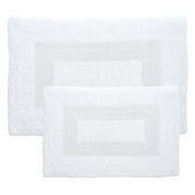 Somerset Home 2-Piece Machine Washable Cotton Bathroom Mat Set (White)