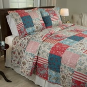 Lavish Home 2-Piece Mallory Classic Patchwork Twin Quilt Set with Sham