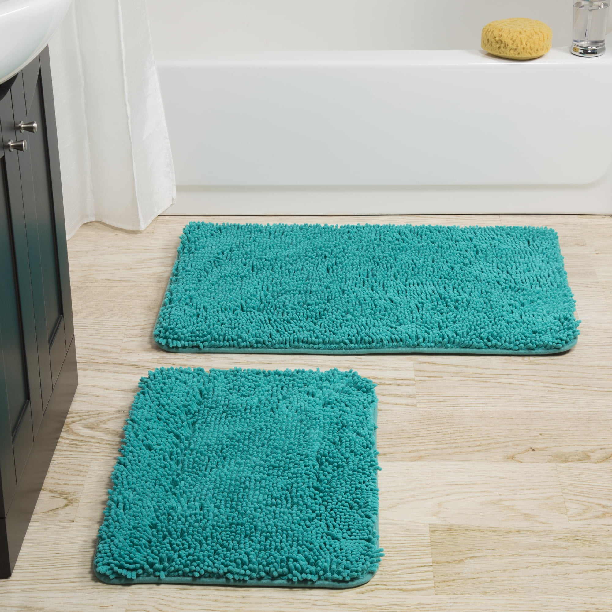 Lavish Home Gray 6-Piece Chenille Bath Mat Set