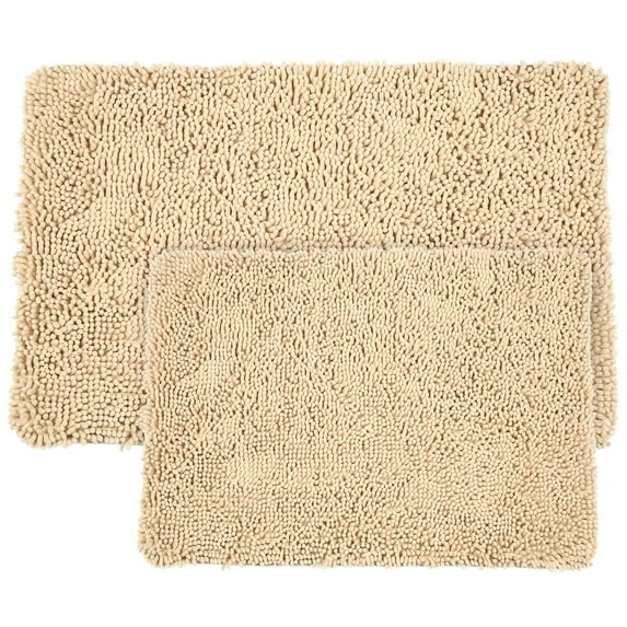 Lavish Home 2 Piece Memory Foam Shag Bath Mat Set