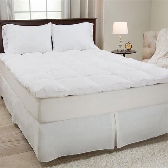 Lavish Home 64-17-F 2 in. 100 Percent Duck Feather Gusset Topper - Full Size