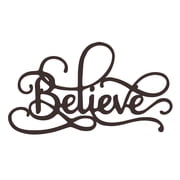 Lavish Home Believe Metal Word Art Wall Decor (Distressed Brown)