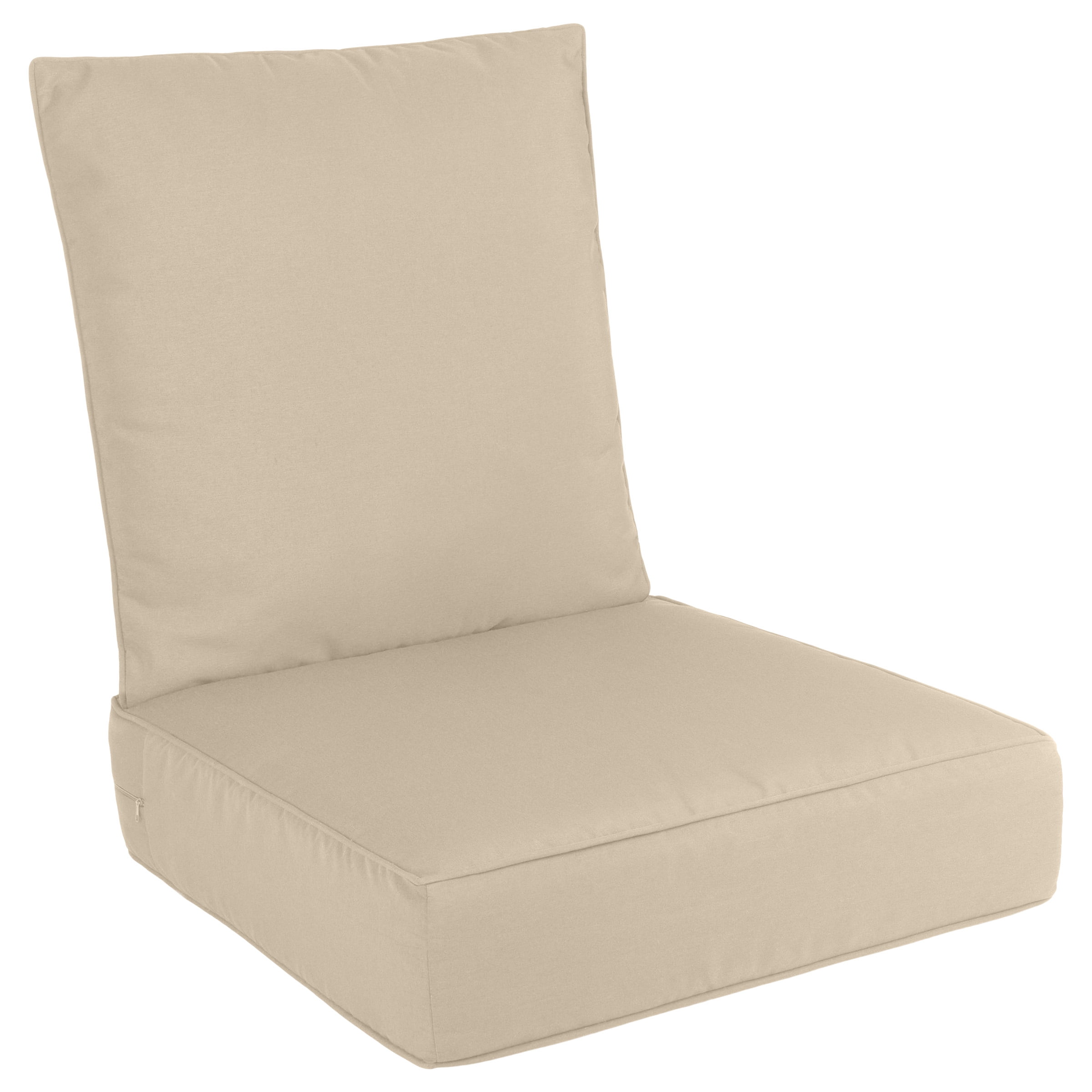 Lavish Home 24x24 Outdoor Patio Chair Cushion with Sun and Water-Resistant Removable Cover (Beige)