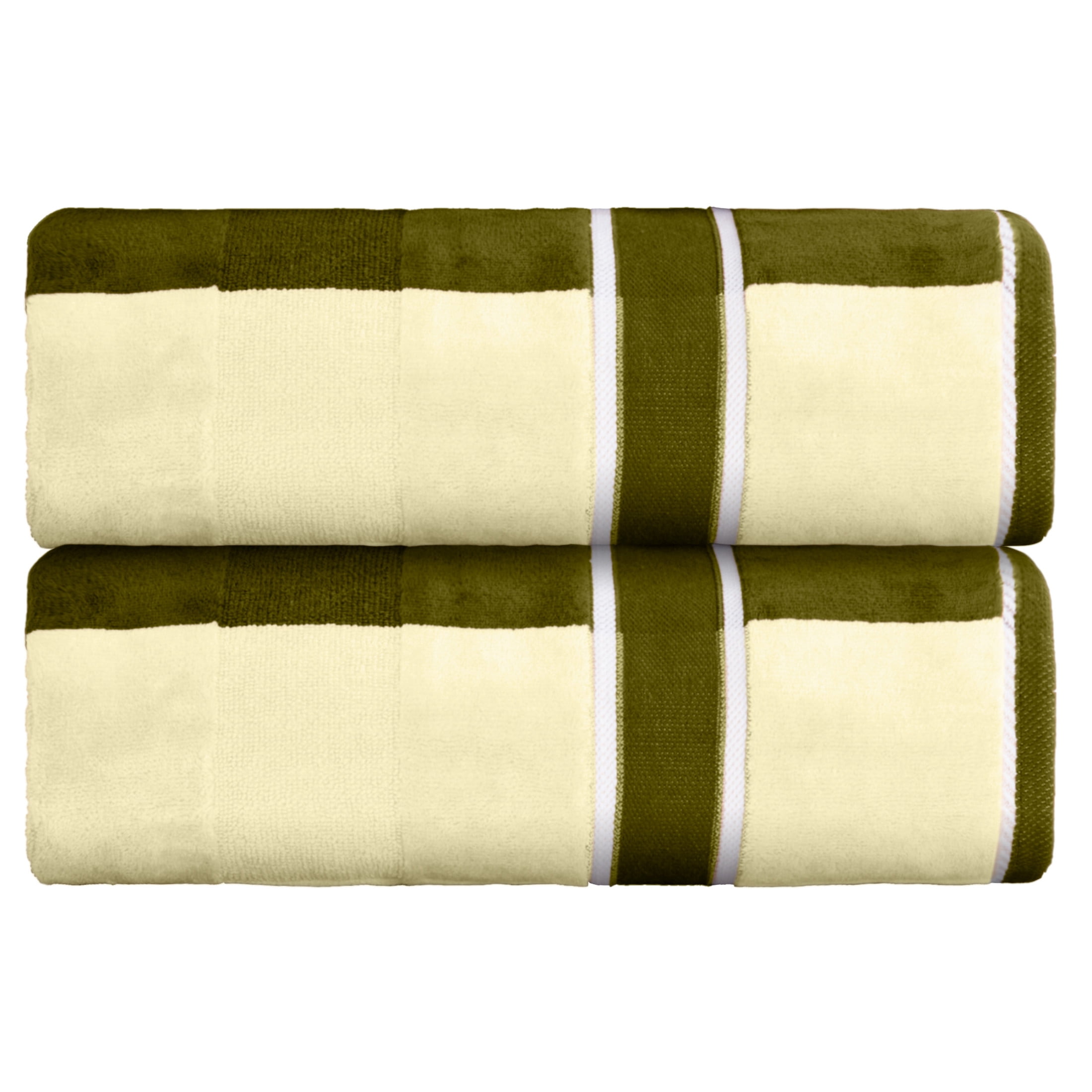Lavish Home 2PC Cotton Towel Set - 35x70in Extra Large Bath Towels (Green)