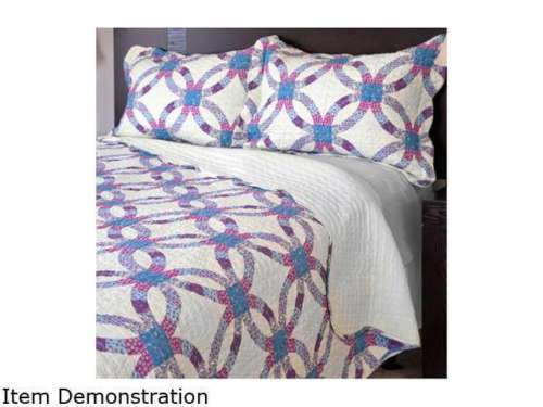 Lavish Home 3 Piece Wedding Ring Quilt Set - King