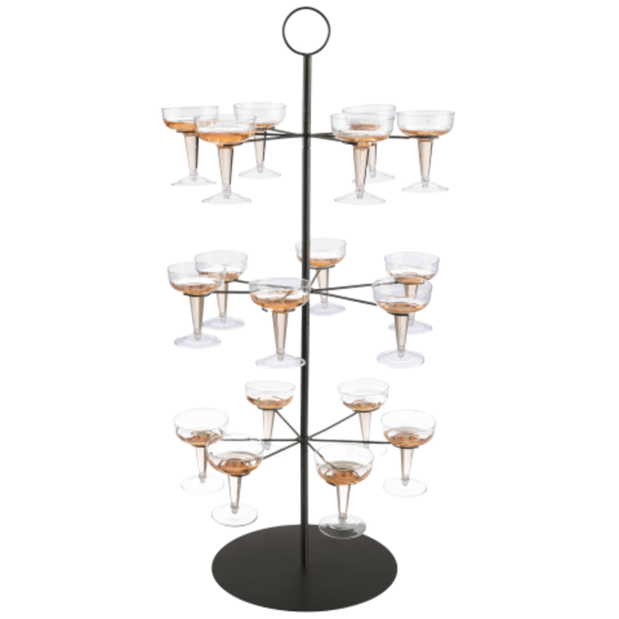 Lavish Home Black 3-Tier Iron Cocktail Tree Stand