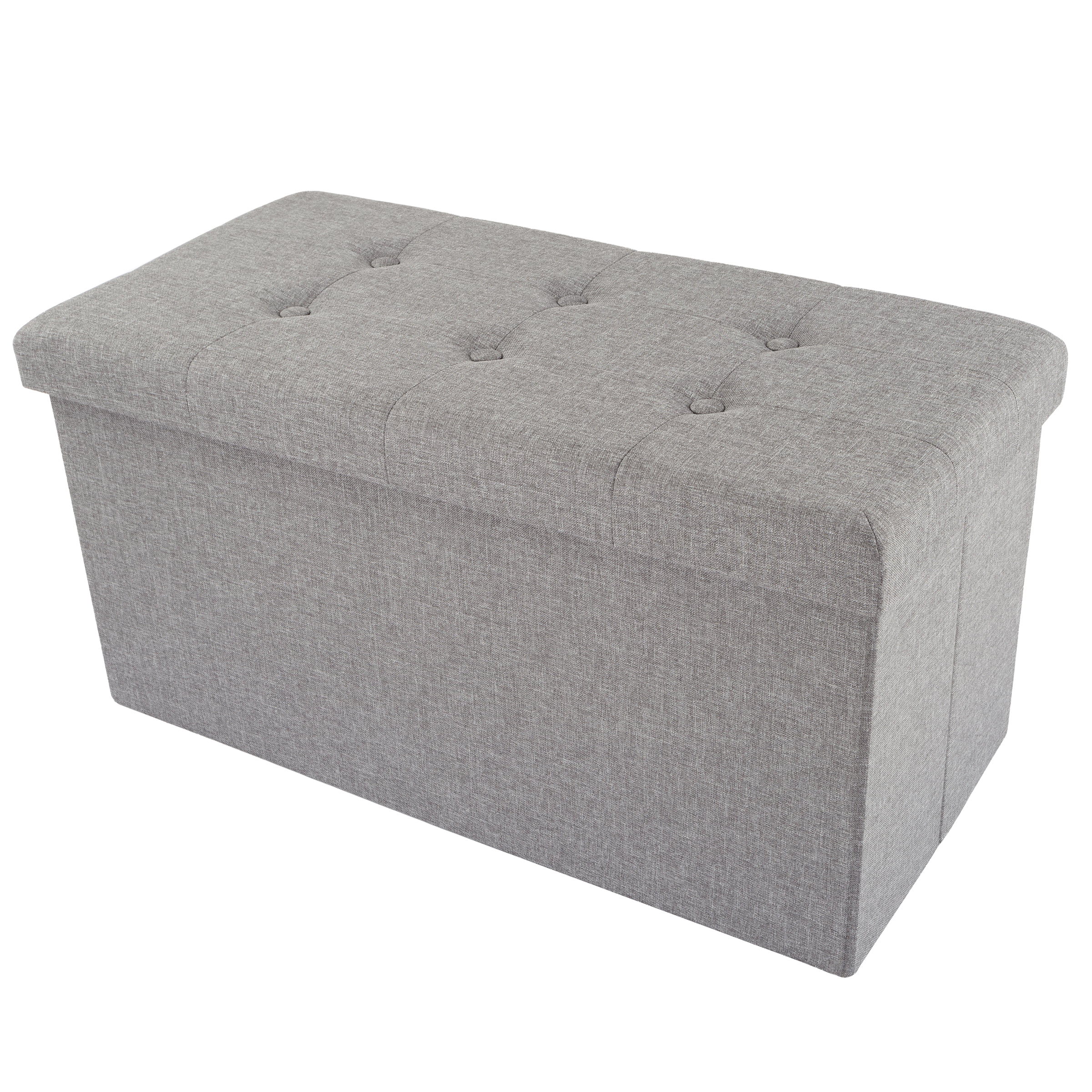 Lavish Home 30-Inch Folding Storage Ottoman, Gray