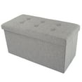 thumbnail image 1 of Lavish Home 30-Inch Folding Storage Ottoman, Tufted Footrest, Linen Chest, or Bench with Removable Bin, Gray, 1 of 8