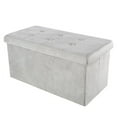 thumbnail image 1 of Lavish Home 30-inch Velvet Tufted Storage Ottoman, Footrest, or Linen Chest Gray, 1 of 10
