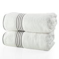 thumbnail image 1 of Lavish Home 35x70 Bath Towels - 2PC Quick Dry Cotton Towel Set, White/Gray, 1 of 6