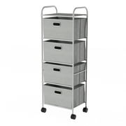 Lavish Home 4-Drawer Fabric Dresser Cart for Closet, Portable Storage Unit for Home and Office (Gray)