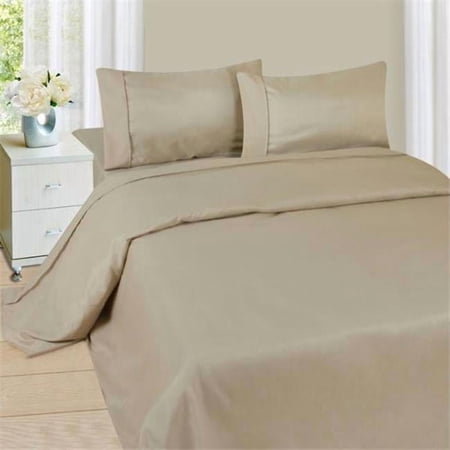 Lavish Home 4 Piece Brushed Microfiber Sheet Set for Adult (Queen, Beige)