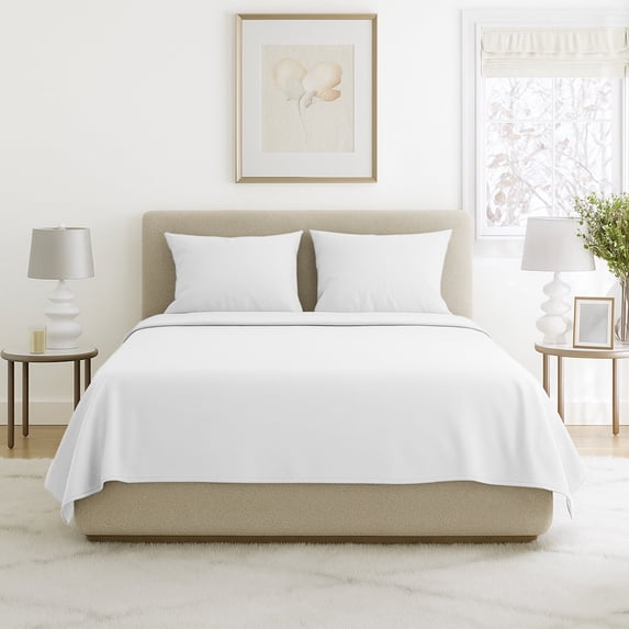 Lavish Home 4PC Microfiber Full-Size Sheet Set with Pillowcases (White)