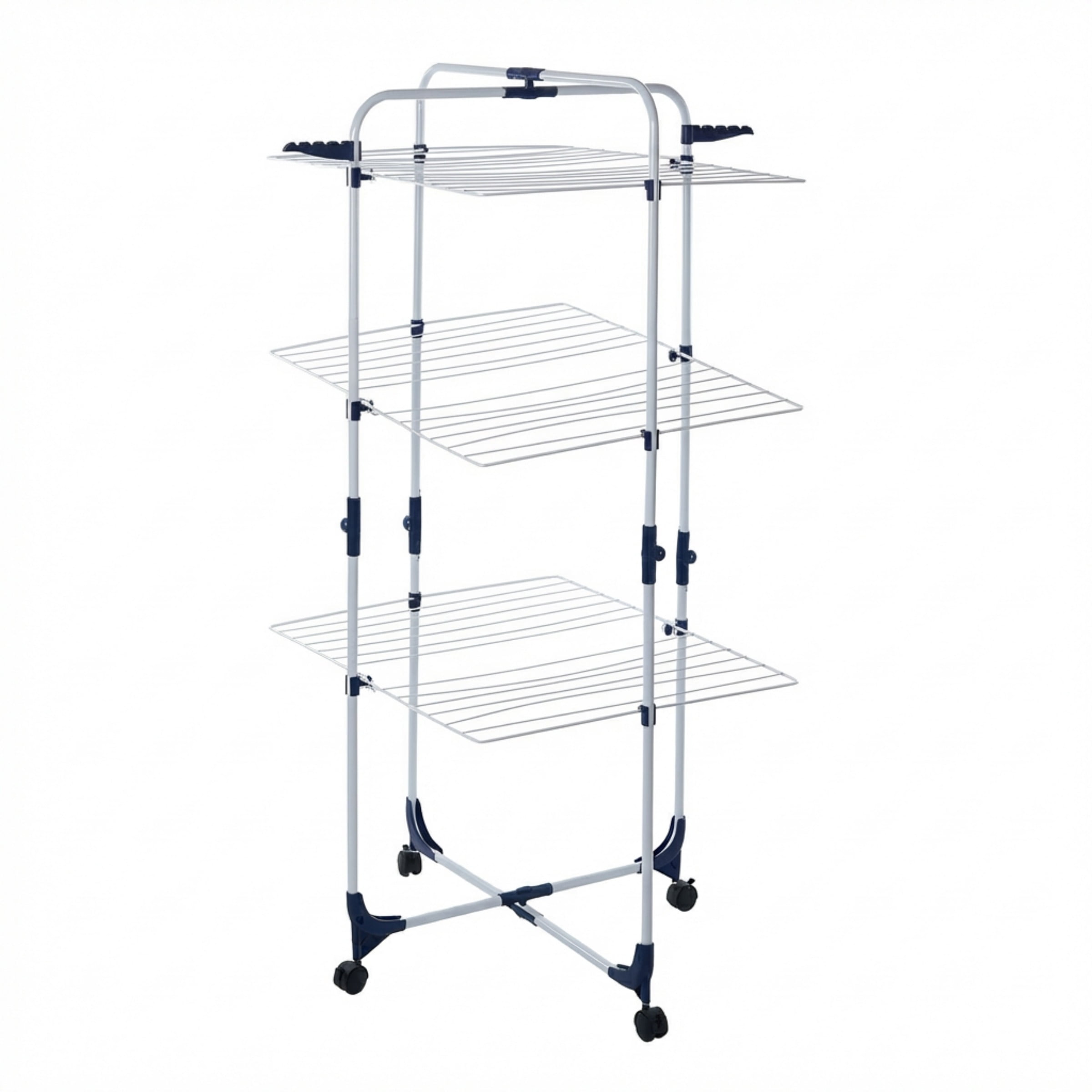 Lavish Home 3-Tier Collapsible Clothes Drying Rack with Shelves, White