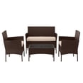 thumbnail image 1 of Lavish Home 4-Piece Patio Furniture Set with Couch, Chairs, and Table (Brown), 1 of 6