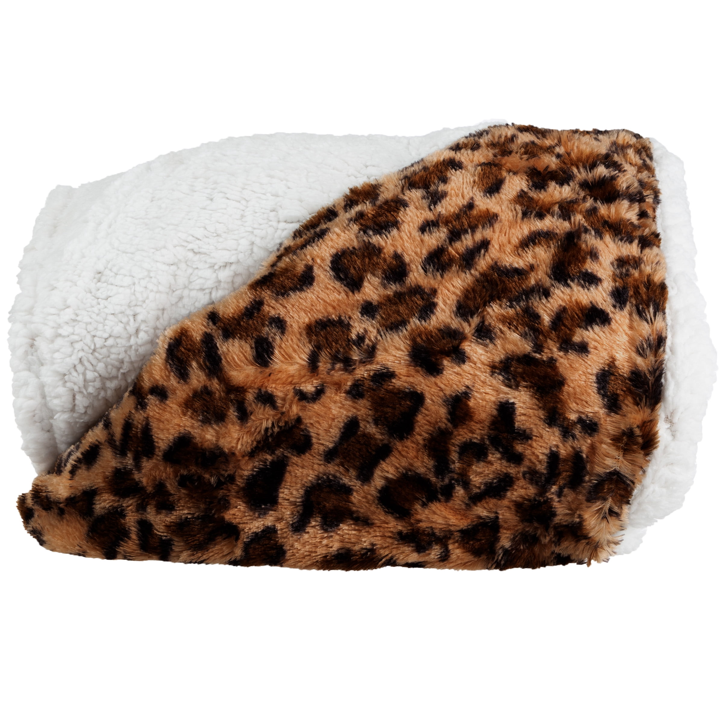 Lavish Home 50x60-Inch Machine-Washable Fleece Adult Blanket (Leopard)