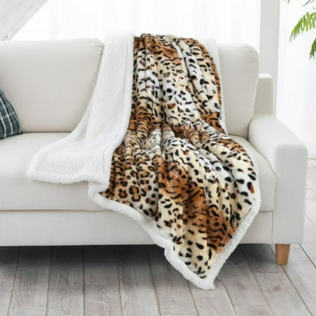 Lavish Home 50x60-Inch Machine-Washable Fleece Blanket (Tiger)