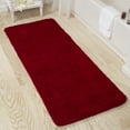 thumbnail image 1 of Lavish Home 58x24 Memory Foam Bath Mat with Plush Chenille Shag (Burgundy), 1 of 6