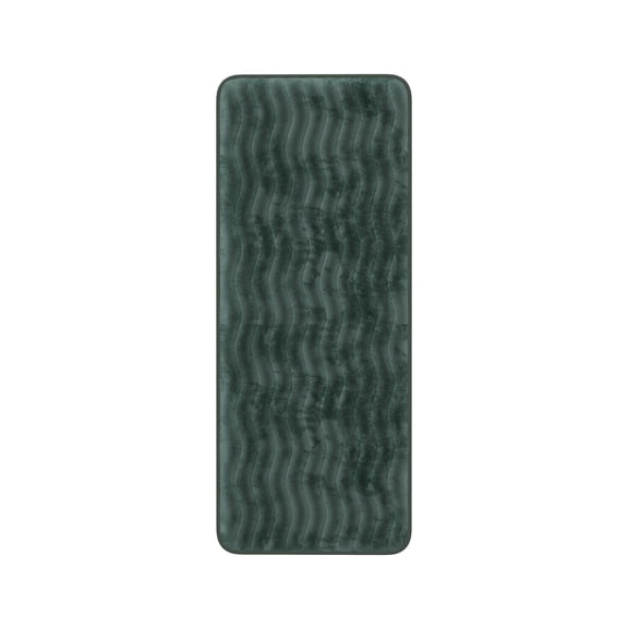 Lavish Home 59x24 Inch Memory Foam Bath Mat - Soft and Absorbent Bathroom Rug Runner (Green)