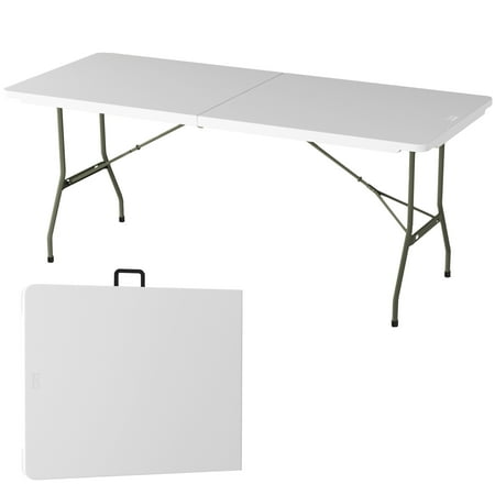 Lavish Home 6-Foot Folding Table for Picnics, Parties, and Crafts (White)