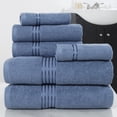 thumbnail image 1 of Lavish Home 6-Piece 100% Cotton Complete Bath Towel Set, Blue, 1 of 4