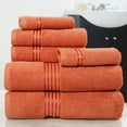 thumbnail image 1 of Lavish Home 6-Piece 100% Cotton Complete Bath Towel Set, Brick, 1 of 4