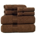 thumbnail image 1 of Lavish Home 6-Piece 100% Cotton Complete Bath Towel Set, Chocolate, 1 of 4