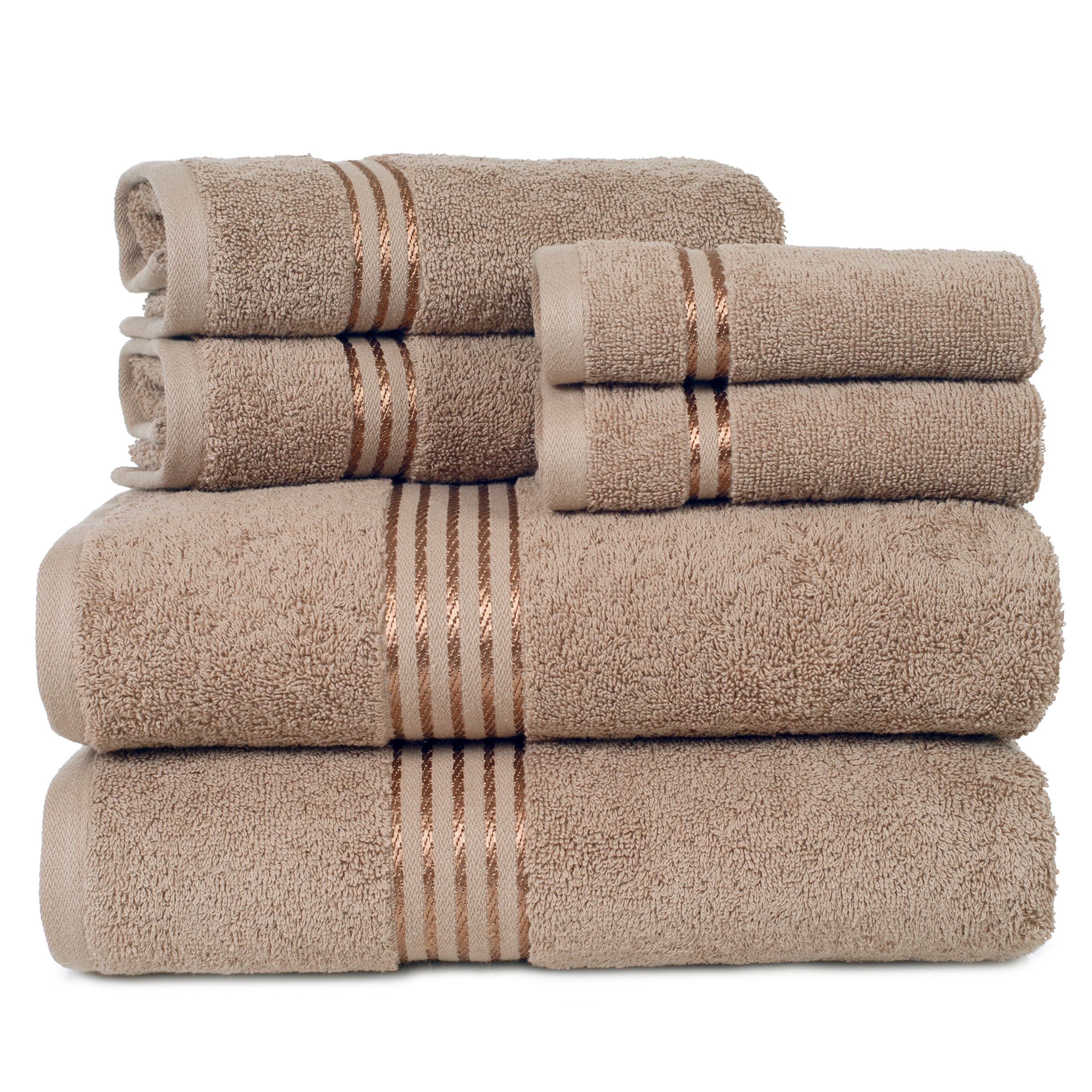 Timberlake Lavish Home Ribbed 100% Cotton 10 Piece Towel Set