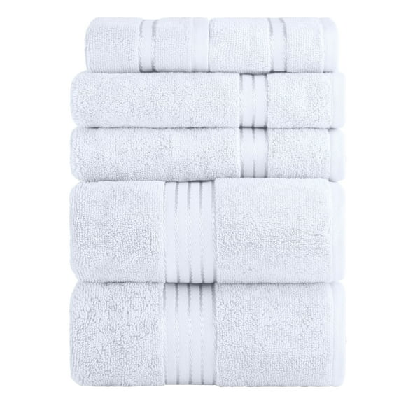 Lavish Home 6 Piece Towel Set - 625GSM Cotton Bathroom Accessories (White)