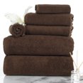 thumbnail image 1 of Lavish Home 6-Piece 100% Cotton Machine Washable Bath Towels, Chocolate, 1 of 4