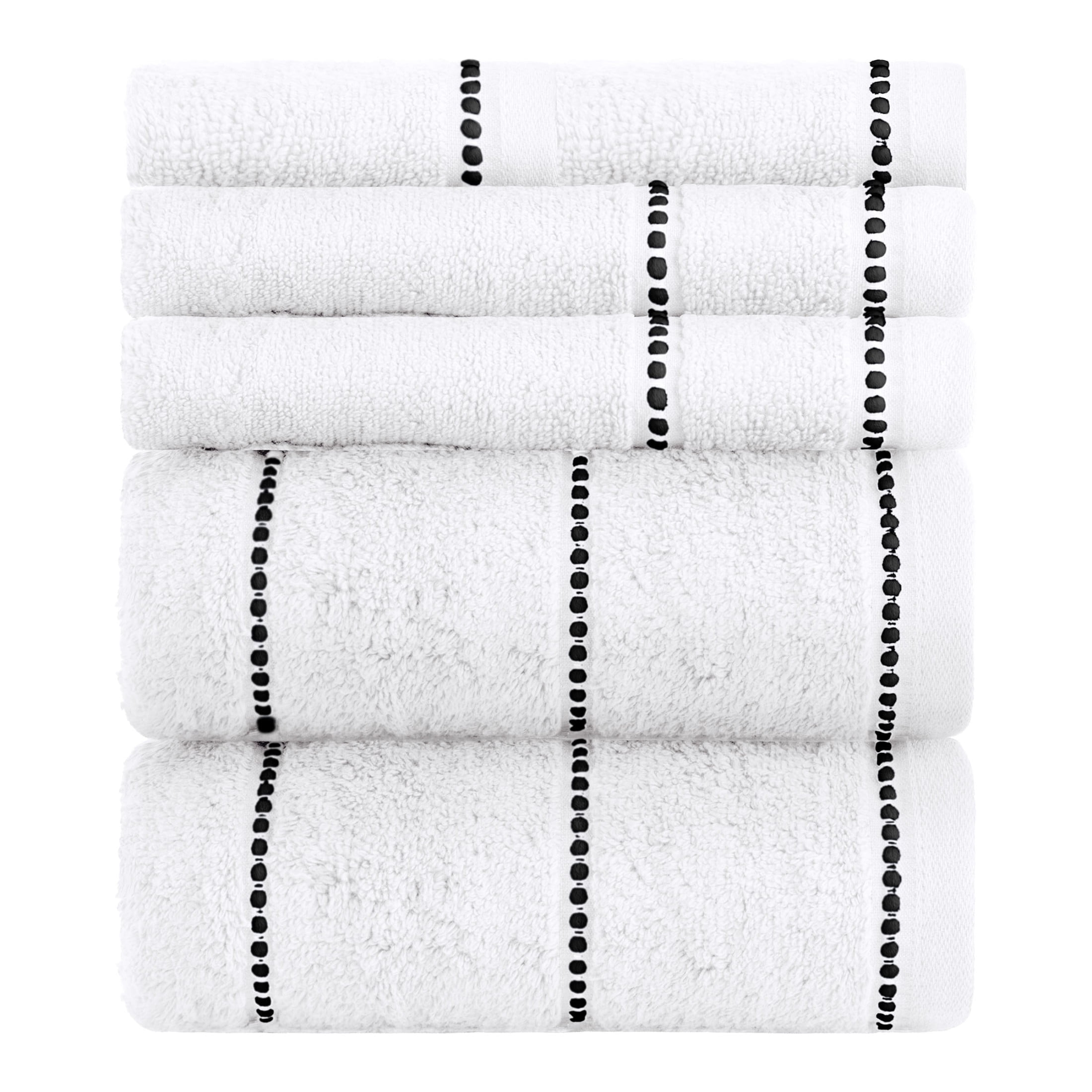Lavish Home 6PC 525GSM 100% Cotton Towel Set for Bath, Gym, and Spa (White)