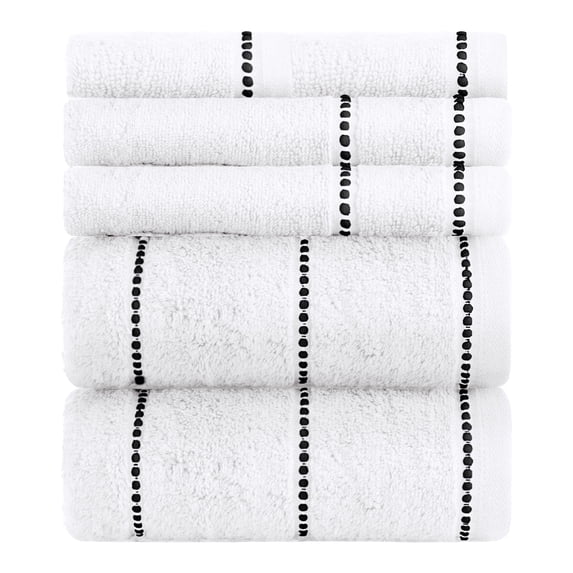 Lavish Home 6PC 525GSM 100% Cotton Towel Set for Bath, Gym, and Spa (White)