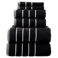 thumbnail image 1 of Lavish Home 6-Piece Combed Cotton Rice Weave Towel Set (Black), 1 of 8